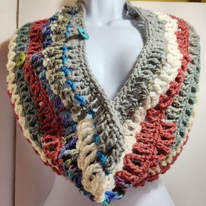 Infinity Cowl neck warmer Scarf handknit colorful
